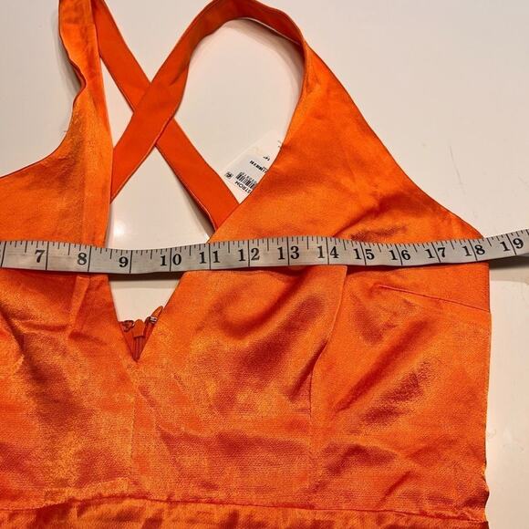 Bardot Ambroise One Shoulder Satin Dress in Burnt Orange NWT Large - Picture 10 of 12